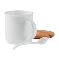 TAZZA CON COPERCHIO E CUCCHIAINO